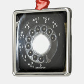 Rotary Phone Silbernes Ornament (Links)