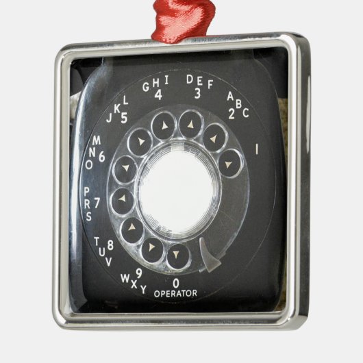 Rotary Phone Silbernes Ornament (Links)