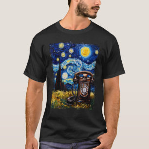 Rotary Phone Vintages Drehtelefon in Van Gogh T-Shirt
