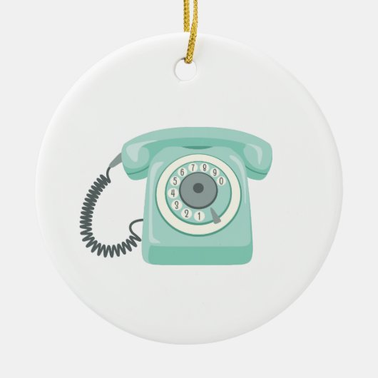 Rotary-Telefon Keramik Ornament (Vorne)