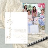 Rotated Gold Script Foto Baby Dusche Vielen Dank Karte