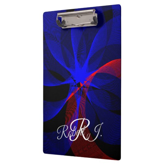 Rotating Blue Accent Geometric Clipboard Klemmbrett (Links)