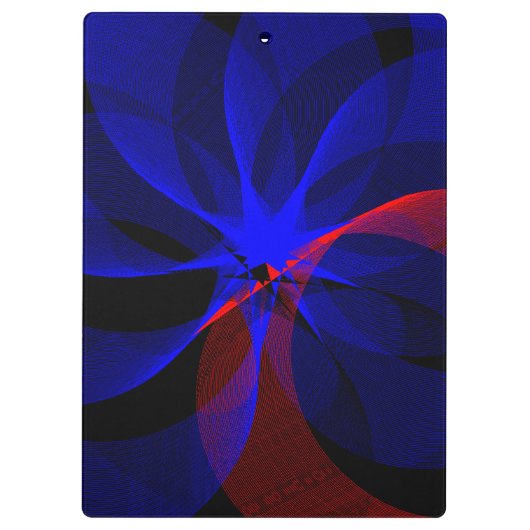 Rotating Blue Accent Geometric Clipboard Klemmbrett (Rückseite)