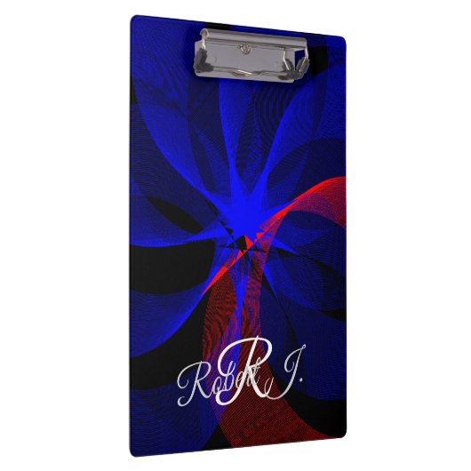 Rotating Blue Accent Geometric Clipboard Klemmbrett (Rechts)