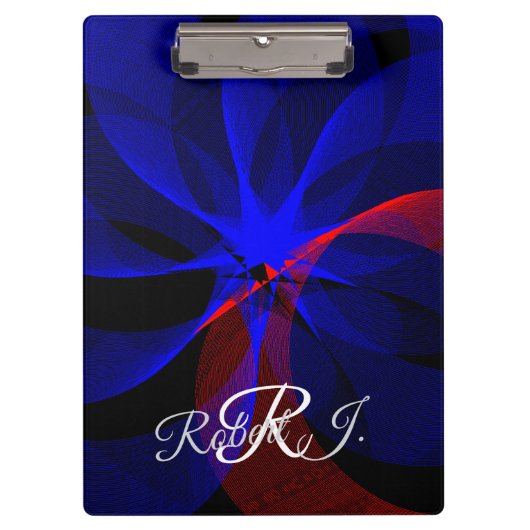 Rotating Blue Accent Geometric Clipboard Klemmbrett (Vorderseite)