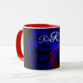 Rotating Blue Accent Geometric Coffee Mug Tasse