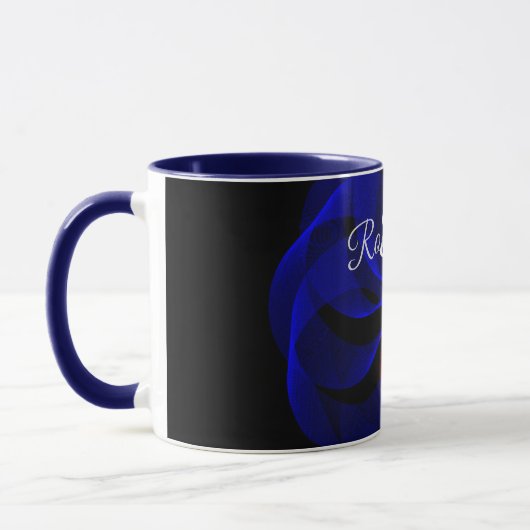 Rotating Blue Accent Geometric Coffee Mug Tasse (Links)
