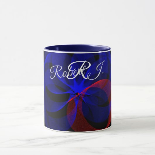 Rotating Blue Accent Geometric Coffee Mug Tasse (Zentrum)