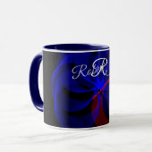 Rotating Blue Accent Geometric Coffee Mug Tasse (Vorderseite Links)