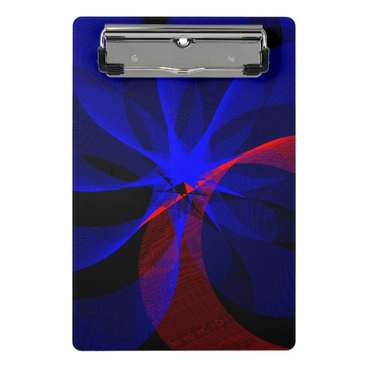 Rotating Blue Accent Geometric Mini Clipboard Klemmbrett (Vorderseite)