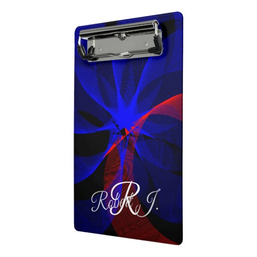 Rotating Blue Accent Geometric Mini Clipboard Mini Klemmbrett (Gewinkelt2)