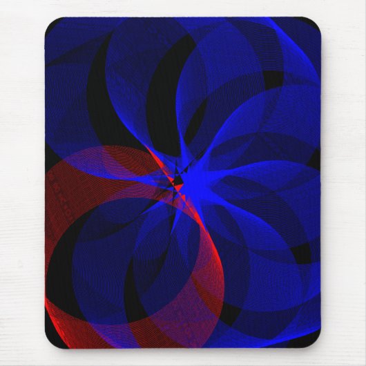 Rotating Blue Accent Geometric Mouse Pad Mousepad (Vorne)
