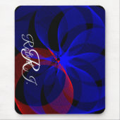 Rotating Blue Accent Geometric Mouse Pad Mousepad (Vorne)