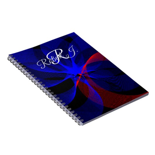 Rotating Blue Accent Geometric Spiral Notebook Notizblock (Rechte Seite)