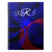 Rotating Blue Accent Geometric Spiral Notebook Notizblock (Vorderseite)