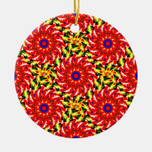 ~ Rotation der Weihnachtsstars Fraktal ~ Keramik Ornament (Vorne)