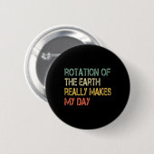 Rotation Earth macht meinen Nerd Science Pu Button (Vorne & Hinten)
