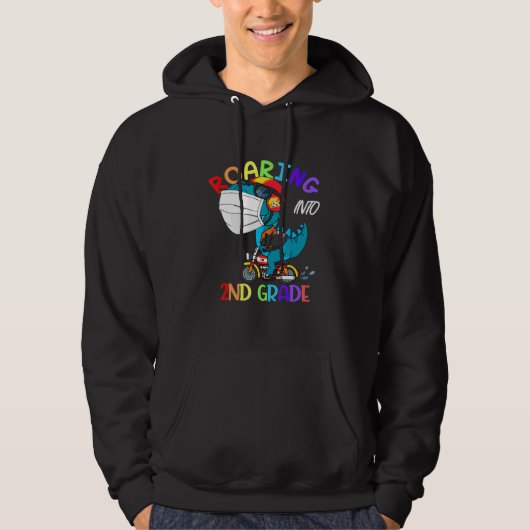 Rotation in die zweite Klasse Dinosaurier Gesichts Hoodie (Vorderseite)