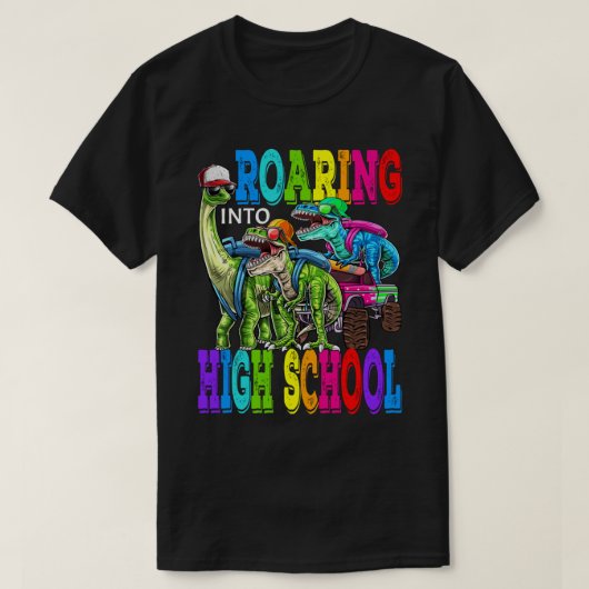 Rotation in High School Monster Truck Dinosaur T- T-Shirt (Design vorne)