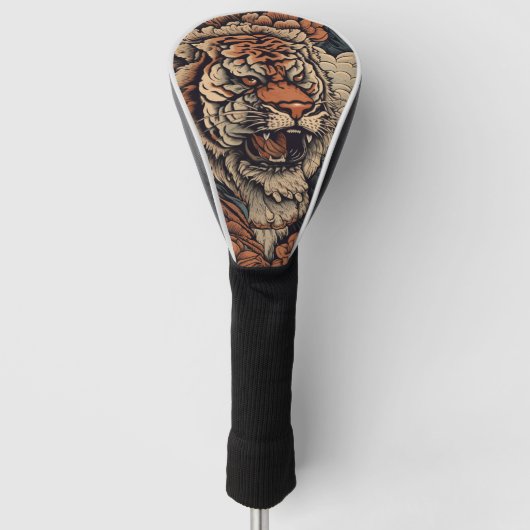 Rotation mit Atemberaubendem Tiger Tattoo Golf Headcover (Vorderseite)