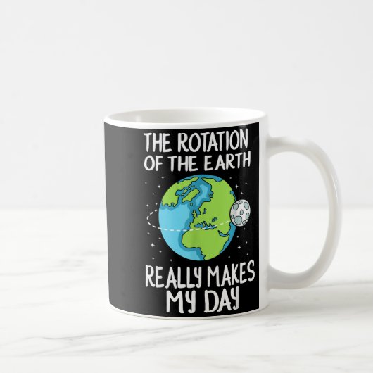 Rotation Of The Earth Makes My Day Funny Science  Kaffeetasse (Rechts)