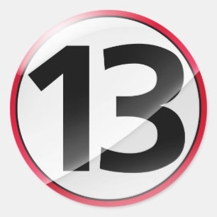 Rotaufkleber der Nr. 13 Runder Aufkleber