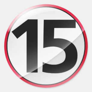 Rotaufkleber der Nr. 15 Runder Aufkleber