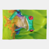 Rotaugelaubfrosch, Costa Rica Geschirrtuch (Horizontal)