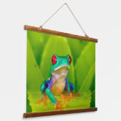 Rotaugelaubfrosch, Costa Rica Wandteppich Mit Holzrahmen (Gewinkelt)