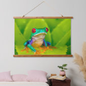 Rotaugelaubfrosch, Costa Rica Wandteppich Mit Holzrahmen (Schlafzimmer)