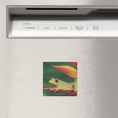 Rotaugenfrosch auf der Blume Magnet (In Situ (Geschirrspüler))