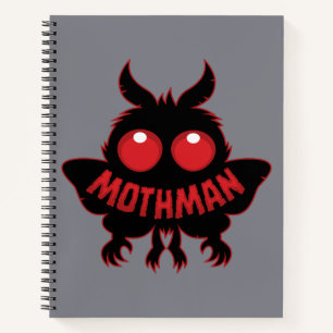 Rotäugige geheimnisvolle Mothman-Silhouette Notizblock