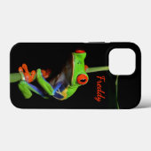 Rotäugiger gemalter Laubfrosch Eigenname Case-Mate iPhone Hülle (Rückseite (Horizontal))