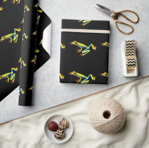 Rotäugiger Gemalter Laubfrosch Geschenkpapier