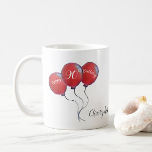 Rotballongeschenk zum 90. Geburtstag Kaffeetasse