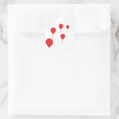 Rotballonsymbol Runder Aufkleber (Tasche)