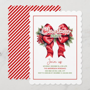 Rotband-Stechpalmen-Beeren-Christmas-Party mit ges Einladung