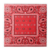 Rotbandana paisley bandanas Rap Hip Hop Fliese (Vorderseite)