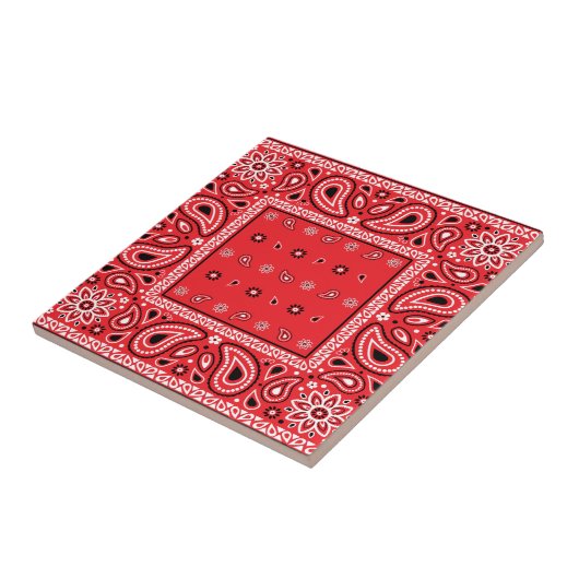 Rotbandana paisley bandanas Rap Hip Hop Fliese (Seite)