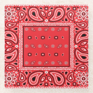 Rotbandana paisley bandanas Rap Hip Hop Glasuntersetzer