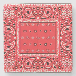 Rotbandana paisley bandanas Rap Hip Hop Steinuntersetzer