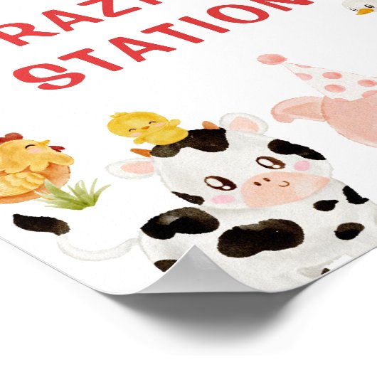 Rotbärenweidestation Geburtstag Poster (Ecke)