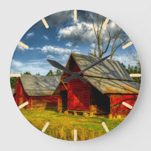 Rotbarn große wanduhr