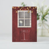 Rotbarnfenster und Lichter Rustikale Tischnummer (Stehend Vorderseite)