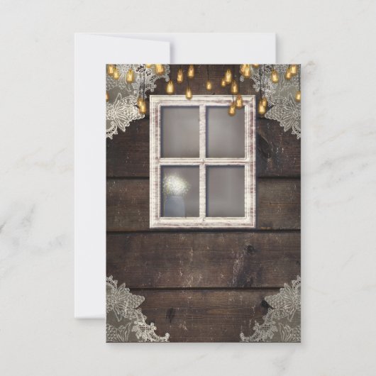 Rotbarnfenster und Lichter Rustikale Tischnummer (Rückseite)