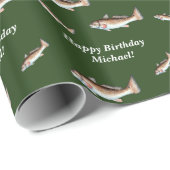 Rotbarsch-alles Gute zum Geburtstag (Grün) Geschenkpapier (Rolleneckpunkt)