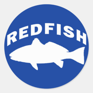 Rotbarsch-Fischen-Logo Runder Aufkleber