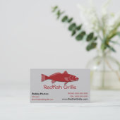 Rotbarsch-Grill-Visitenkarte Visitenkarte (Stehend Vorderseite)