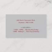 Rotbarsch-Grill-Visitenkarte Visitenkarte (Rückseite)