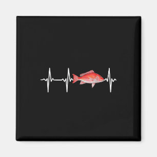 Rotbarsch-Herzschlag für Salzwasser-Angelfisch L Magnet